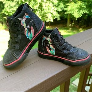 Vans Toddler Girls Size 5.5 Black and Pink